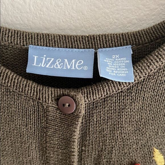 Vintage Liz & Me Cotton Embroidered Sweater Top - Picture 3 of 7